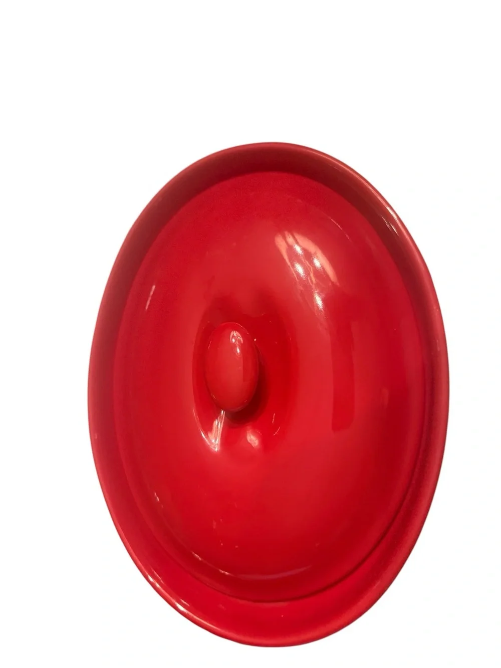 Cordon Bleu Oval Covered Casserole Dish Red Lid Stoneware Baking Dish 10”